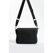 Just Polo Siyah Orta Boy Kalın Askılı Günlük Çapraz Kadın Omuz Çantası 6009MH