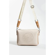 Just Polo Krem Taba Orta Boy Kalın Askılı Günlük Çapraz Kadın Omuz Çantası 6009MH