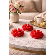 Sorvia Dekoratif Şakayık Mum Seti Beyaz 3’lü | El Yapımı Masa Üstü Mum