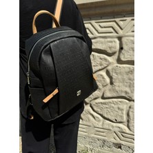 Just Polo Kadın Siyah Camel 9 Gözlü Büyük Boy Sırt Çantası