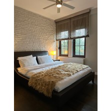 Doğuş Peluş Halı Yumuşak Dokulu Camel Peluş Yatak Ucu Runner