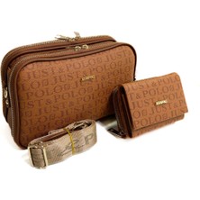 Just Polo Kadın Orta Boy Baskılı Şık Omuz Çantası ve Cüzdanı Kombin Shopper K232053MH