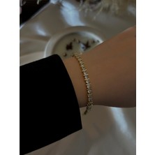 MonCherietr Rıvera Zirkon Taşlı Altın Kaplama Su Yolu Bileklik