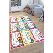 Pelura Halı Çarpım Tablosu Desenli Yıkanabilir Kaymaz Taban Eğitici Öğretici Anaokulu ve Kreş Halısı Çocuk Halısı