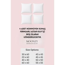 Moonzy Minimalist & Cozy   Fermuarlı Kırlent Iç Astarı , 4 Lü Pakette , 8 Farklı Ebat Seçeneği, Beyaz, Nonwoven Kumaş