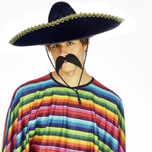 Evolvera Sombrero Meksika Şapkası Mariachi Altın Şeritli Yetişkin Boy