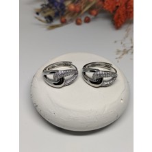 Tuel Silver Detaylı Şık Tasarımlı Çelik Küpe