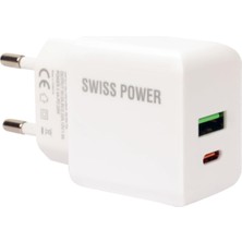Power 3A Pd/qc Hızlı Şarj Başlık Çift Giriş Sws-C1 - Beyaz
