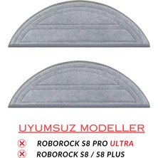 RotRever Roborock S8 Pro (Ultra Değil) Uyumlu 2 Adet Mikrofiber Mop Paspas Yedek Seti