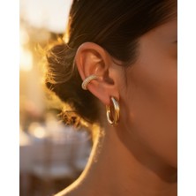 MonCherietr Clıvıa Full Zirkon Taşlı Altın Kaplama Earcuff