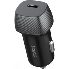 Taks CP01 30W Pd Usb-C Araç Hızlı Şarj Aleti +Usb-C-Usb-C 3A Kablo, Siyah 5CP01CS