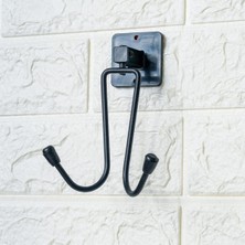 Yazline Global® Kendiliğinden Yapışkanlı Siyah Paslanmaz Metal Bornoz ve Havlu Askılığı