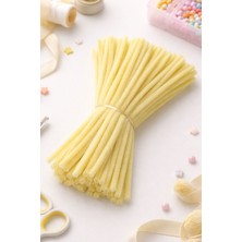 İğne İzi 100'LÜ Pastel Sarı Renkli Şönil, Eğitici Şönil Seti, Tüylü Tel, Peluş Tel, Kadife Şönil, El Işi Malzemesi