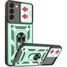 Lims Store Newface Samsung Galaxy S22 Kılıf Pars Lens Yüzüklü Silikon - Yeşil