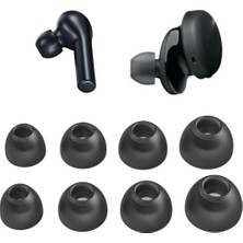 Kulakiçi Kulaklık Siikonu Soundliberty TT-BH097 ile Uyumlu Yedek Kulakçık Seti 4 Çift 4 Boy 8 Parça Kulakçık Uçları Siyah