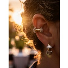 MonCherietr Lovıa Zirkon Taşlı Altın Kaplama Vıp Earcuff