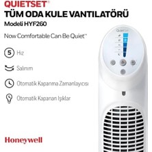 Honeywell Quietset HYF260 Tüm Oda Için Salınımlı Kule Vantilatör, 5 Hız Ayarı, 80 Derece Salınım, Zamanlayıcı Fonksiyonu, Aydınlatma, Otomatik Kapanma, Uzaktan Kumanda