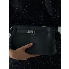 Jaseco Kadın Siyah Deri El ve Omuz Çantası