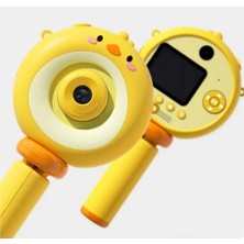 Evolvera Hd Kamera Karikatür Tripodlu Çocuk Dijital Kamera Fotoğraf Makinası 1080P Video Kaydedici 2.0 Inç