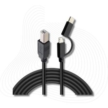 3351 Type C +Micro USB Yazıcı Printer Midi Bağlantı Kablosu Hızlı USB C USB B Midi Cihazını Müzik Kaydı/oynatma Veri Iletimi Için Bilgisayara Bağlamayı SAĞLAR(LN-3351 Type C+Micro Usb)