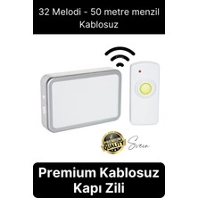 Feyza Design Kablosuz Uzaktan Kapı Zili, Yüksek Sesli ve Uzun Menzilli 50M, Ev ve Ofis Için