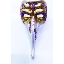 Evolvera Fuşya Renk Işlemeli Seramik Malzemeden Imal Venedik Uzun Maske Magnet