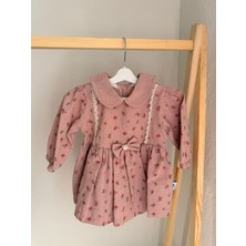 Kız Bebek Çiçek Desenli Uzun Kollu Elbise – Şık & Konforlu