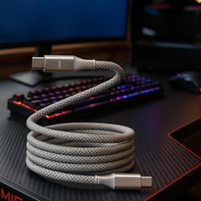 Mio SC1000 Usb-C To Usb-C 60W Mıknatıslı Spiral Şarj ve Data Kablosu 1m - Beyaz