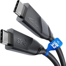 – Usb-C Kablosu, USB 3.2 Gen 2 – 1m (Veri Kablosu/şarj Kablosu, Güç Dağıtımı ile 10 Gbit/s ve 100 W'a Kadar Şarj Akımı/pd 3, Entegre Çip, Siyah)