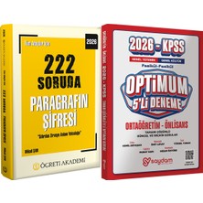 Pegem Akademi Yayıncılık 2026 Tüm Adaylar Için 222 Soruda Paragrafın Şifresi - Optimum 5 Deneme