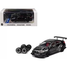 cm Model 1:64 Subaru Wrx Varis Widebody Siyah Diecast Model Araba (Değiştirilebilir Jantlı)