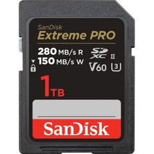 Extreme Pro Sdxc Uhs-Iı Hafıza Kartı V60 1 Tb (280 Mb/s, 6k, 4K Uhd, U3, C10, Rescue Pro Deluxe)