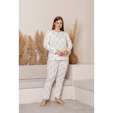 Morvarid Uzun Kollu Büyük Beden Kadın Pijama Takımı- Çiçek Desenli Pijama - Pinterest Basic Kadın  Pijama