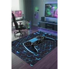 Pelura Halı Gaming Konsol Desenli Yıkanabilir Kaymazoyun Odası Halısı Oyuncu Halısı