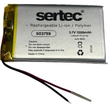 Evolvera Sertec 503759 3.7V 1200 Mah Li-Polymer Pil (DEVRELI/1.5A)