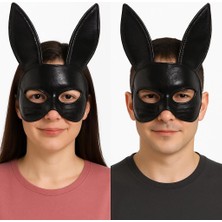 Evolvera Siyah Renk Kumaş Malzemeden Imal Eva Tavşan Maskesi 19X15 cm