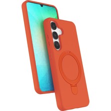 Lims Store Newface Samsung Galaxy S25 Regal Magsafe Standlı Kapak - Turuncu