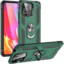 Lims Store Newface Xiaomi Redmi 10C Kılıf Sofya Yüzüklü Silikon Kapak - Yeşil