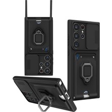 Lims Store Newface Samsung Galaxy S25 Ultra Kılıf Zuma Kartvizitli Yüzüklü Silikon - Siyah