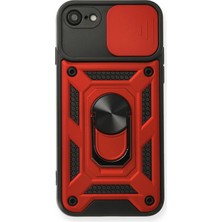 Lims Store Newface Iphone 7 Kılıf Pars Lens Yüzüklü Silikon - Kırmızı