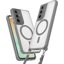 Lims Store Newface Samsung Galaxy S24 Fe Kılıf Enka Magsafe Silikon Kılıf - Titan Gri