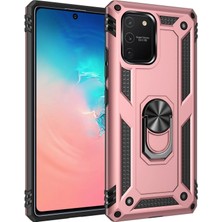 Lims Store Newface Samsung Galaxy A91 / S10 Lite Kılıf Sofya Yüzüklü Silikon Kapak - Rose