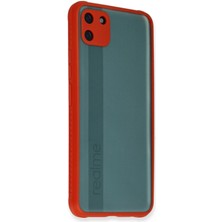 Lims Store Newface Realme C11 Kılıf Miami Şeffaf Silikon - Kırmızı