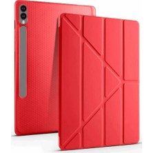 Evolvera Samsung Galaxy X610 Tab S9 Fe Plus 12.4 Kılıf Kalemlikli Mars Tablet Kılıfı - Kırmızı