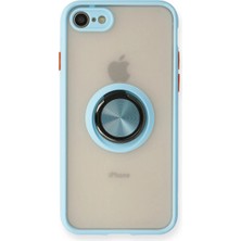 Evolvera Iphone 7 Kılıf Montreal Yüzüklü Silikon Kapak - Buz Mavi