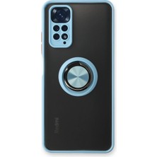 Evolvera Xiaomi Redmi Note 11 Kılıf Montreal Yüzüklü Silikon Kapak - Buz Mavi