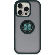 Evolvera Iphone 16 Pro Kılıf Montreal Yüzüklü Silikon Kapak - Yeşil