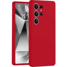 Lims Store Newface Samsung Galaxy S25 Ultra Kılıf Nano Içi Kadife Silikon - Kırmızı
