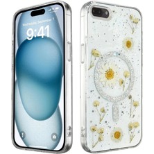 Evolvera Iphone 7 Plus Kılıf Daisy Simli Magsafe Kapak - Gümüş