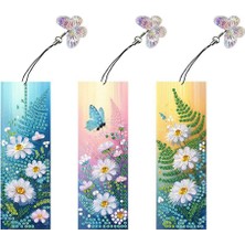 İğne İzi 5d Dıy Elmas Boyama Kitap Ayracı – 3’lü Set | Kendin Yap Hobi Seti, Ev & Ofis Kullanımı